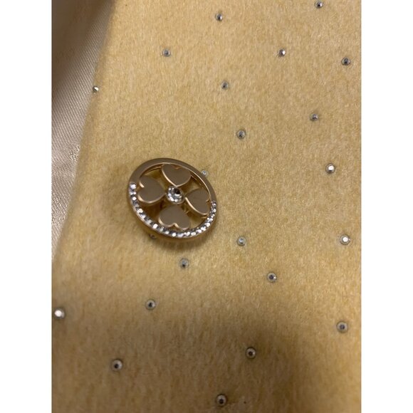 NWT Time Star Butter Yellow Kids 36 Gold Button Pea Coat - Picture 7 of 8